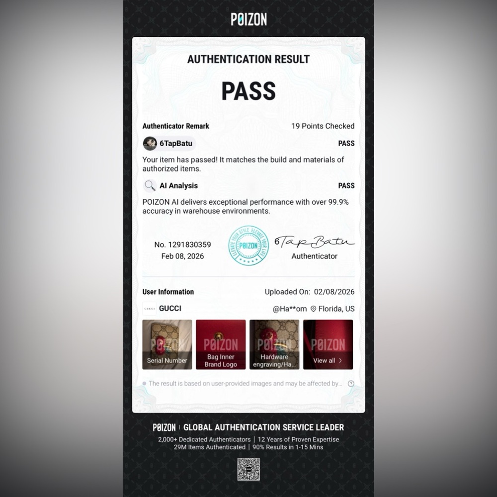 Gucci GG Supreme Cherry Wallet 476050.1147 • Crystal Cherry Motif Discontinued - Picture 13 of 13